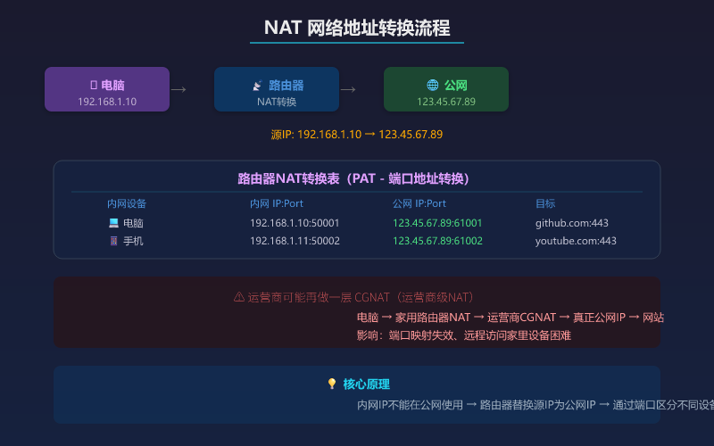 NAT 网络地址转换流程
