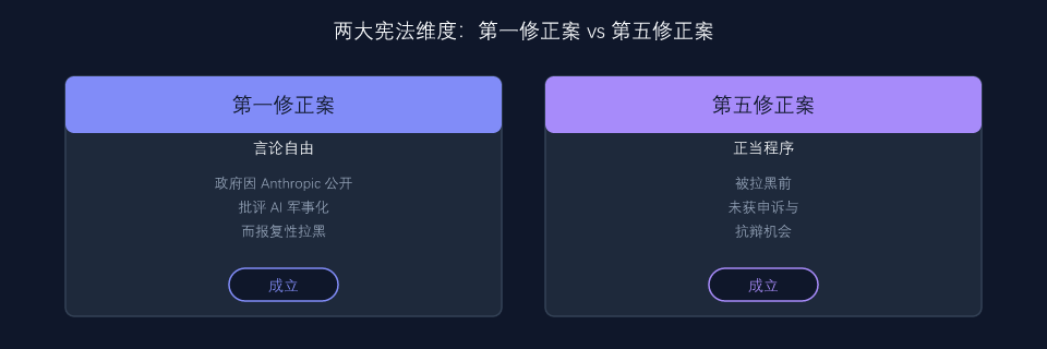 两大宪法维度：第一修正案与第五修正案
