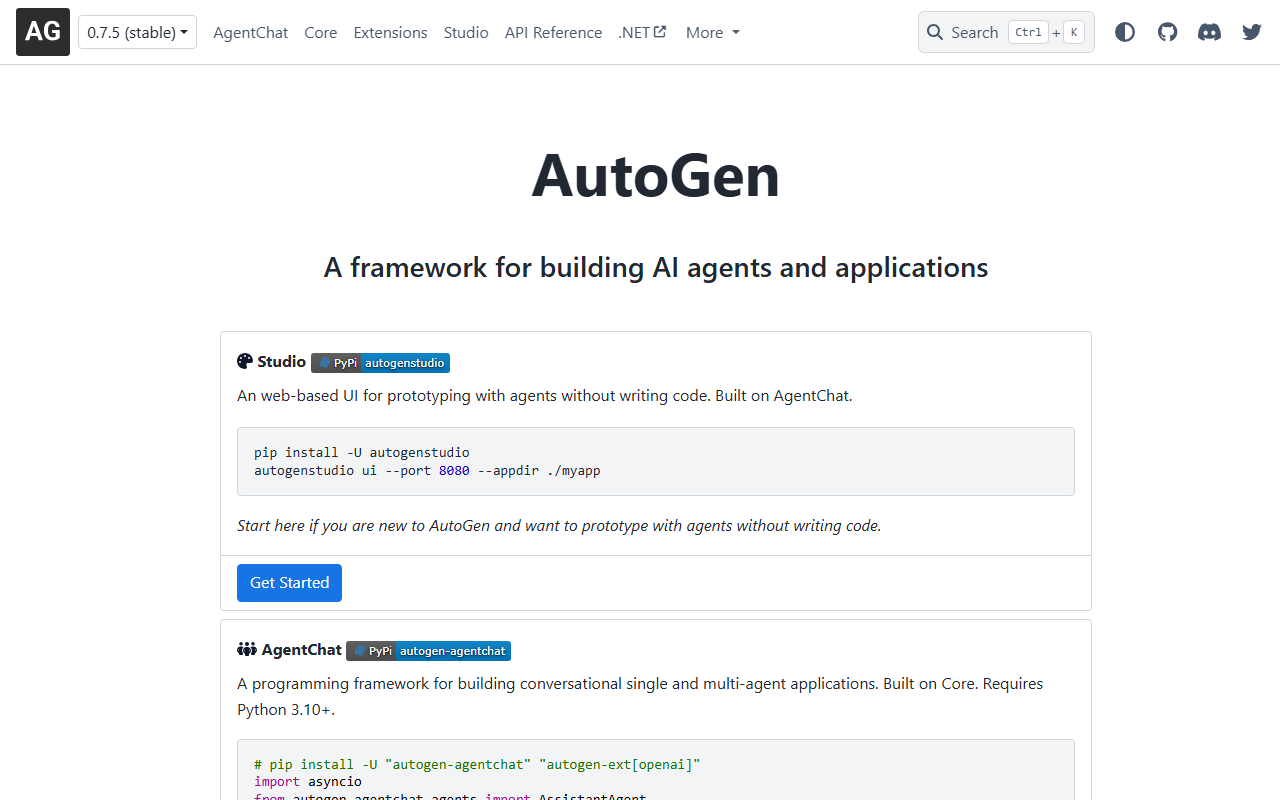 AutoGen 界面截图