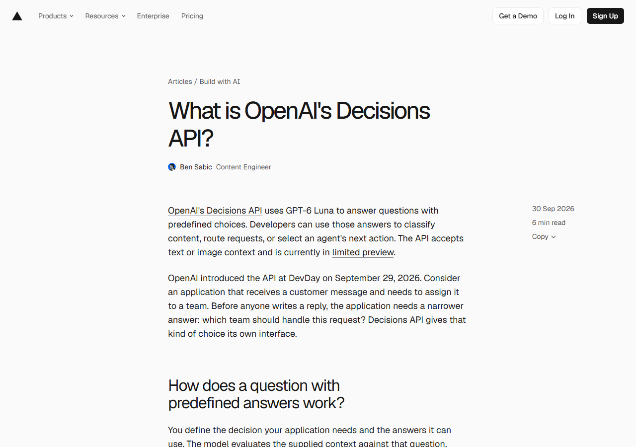 Vercel 官方解读页：Decisions API 的用法、边界与上线前准备