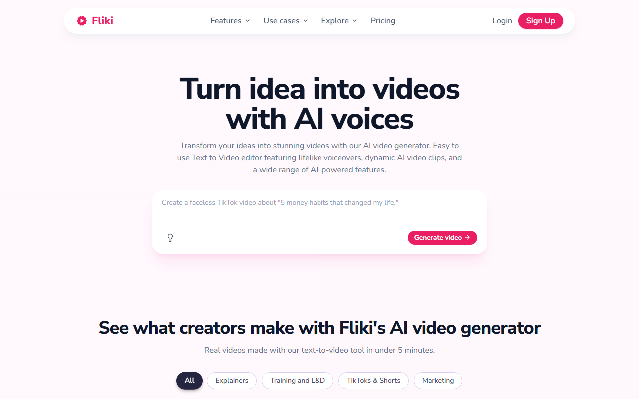 Fliki 界面截图