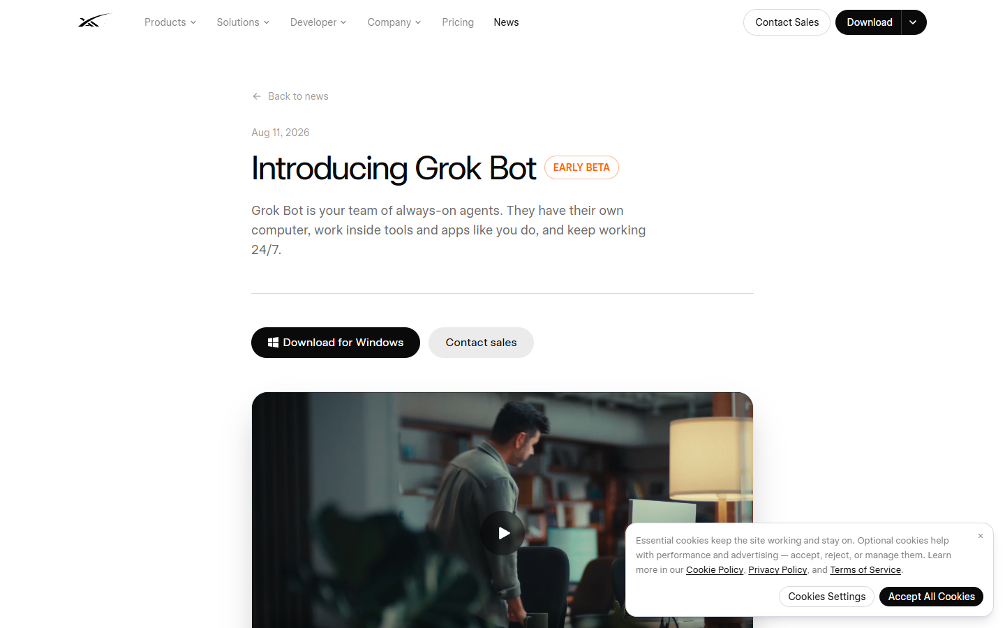 xAI launch post：Introducing Grok Bot