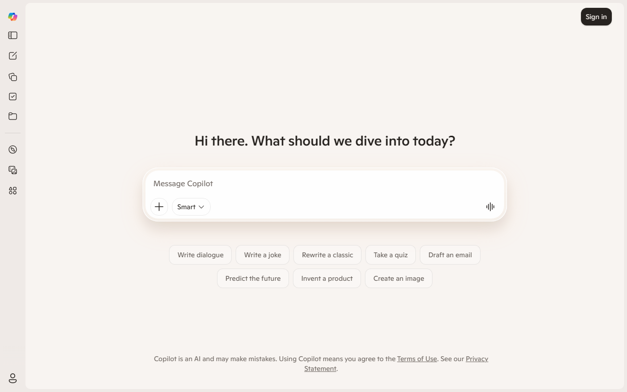 Microsoft Copilot 界面截图