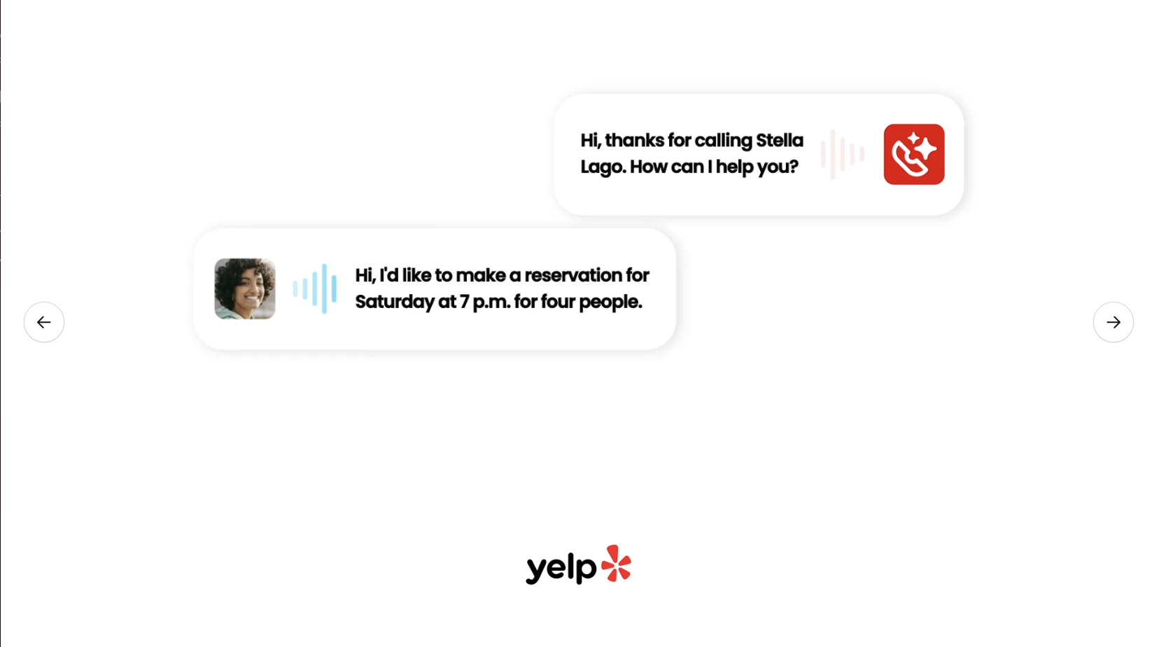 GPT-Live-1 官方演示截图:Yelp Host 在背景噪音与插话中完成订座