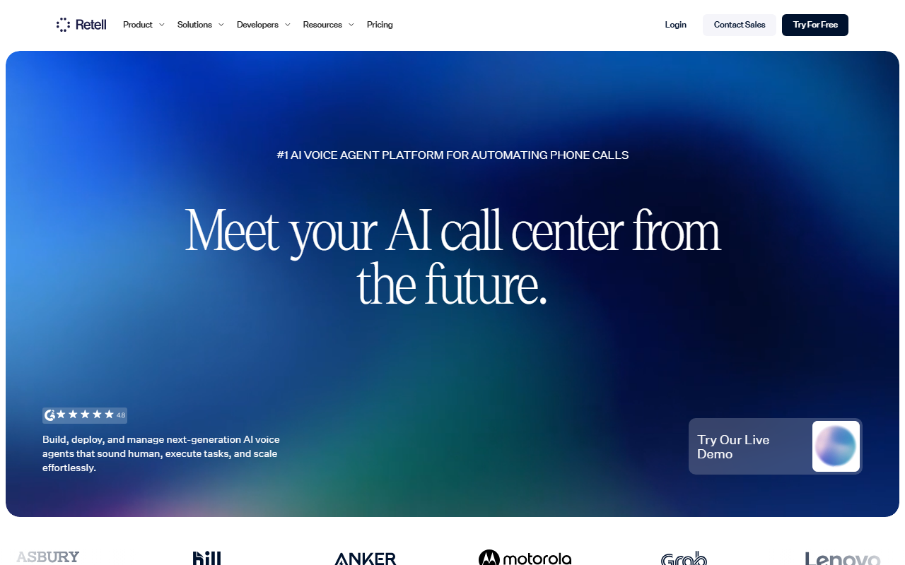 Retell AI 界面截图