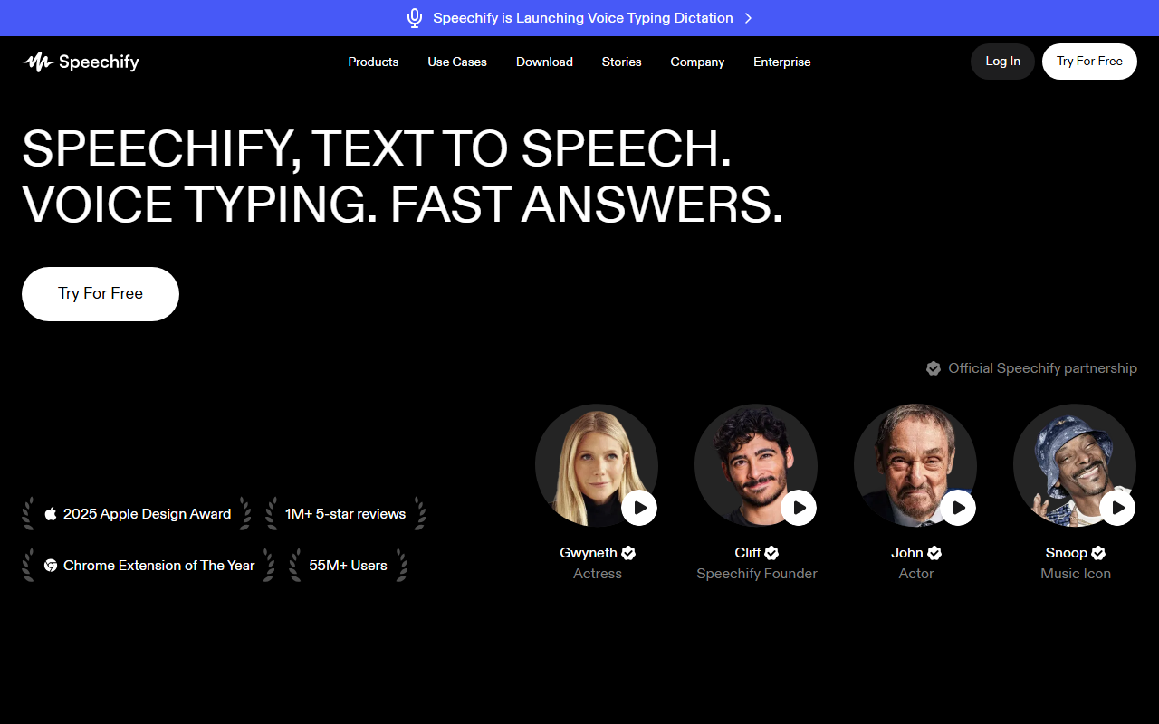 Speechify 界面截图