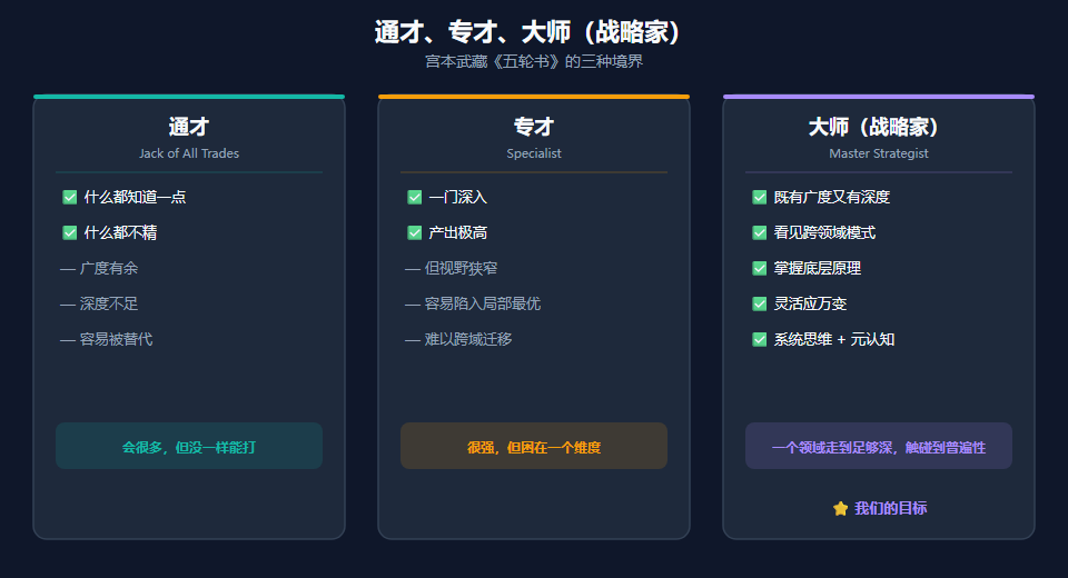 通才、专才、大师(战略家)三种人对比
