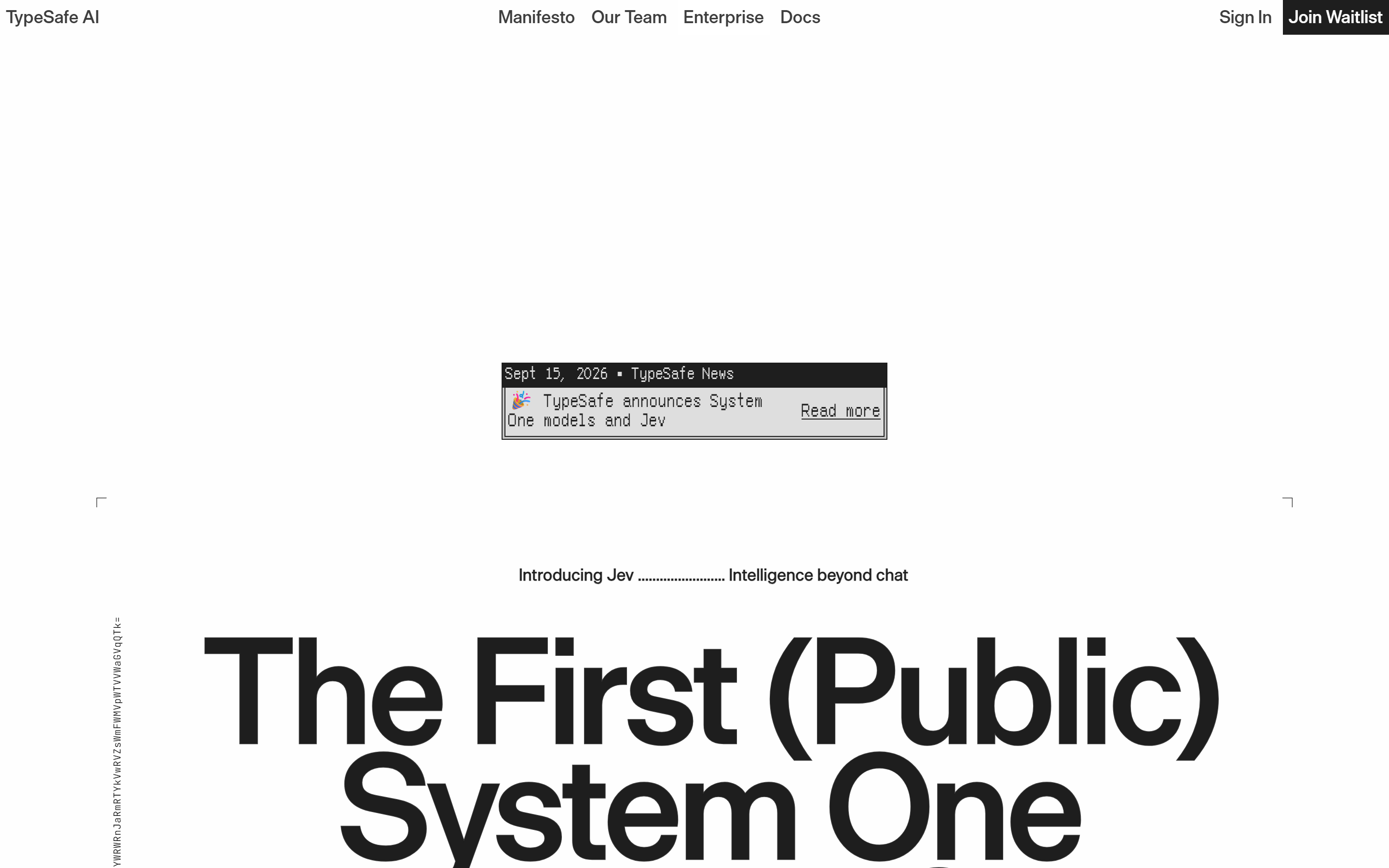 TypeSafe AI 官网首屏